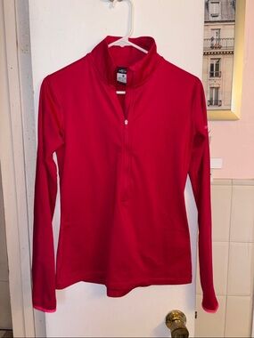 Bright Pink Long Sleeve Quarter-Zip Pullover